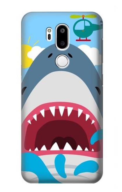 W3947 Shark Helicopter Cartoon Hard Case and Leather Flip Case For LG G7 ThinQ