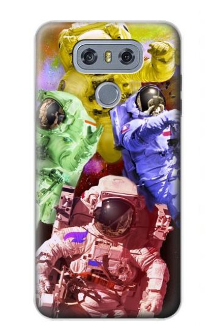 W3914 Colorful Nebula Astronaut Suit Galaxy Hard Case and Leather Flip Case For LG G6