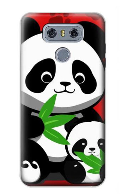 W3929 Cute Panda Eating Bamboo Hard Case and Leather Flip Case For LG G6