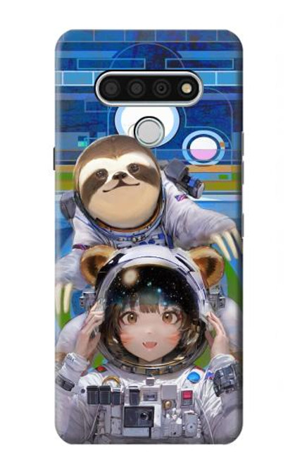 W3915 Raccoon Girl Baby Sloth Astronaut Suit Hard Case and Leather Flip Case For LG Stylo 6