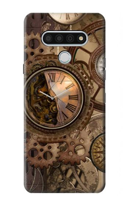 W3927 Compass Clock Gage Steampunk Hard Case and Leather Flip Case For LG Stylo 6