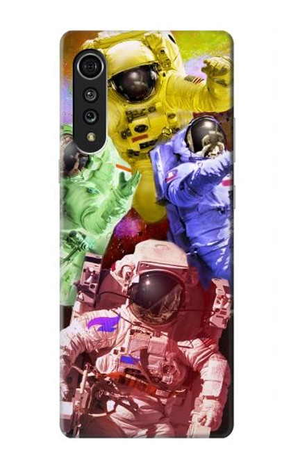 W3914 Colorful Nebula Astronaut Suit Galaxy Hard Case and Leather Flip Case For LG Velvet