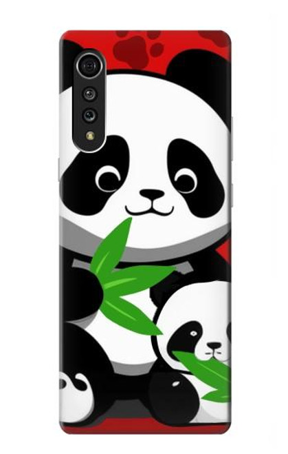 W3929 Cute Panda Eating Bamboo Hard Case and Leather Flip Case For LG Velvet