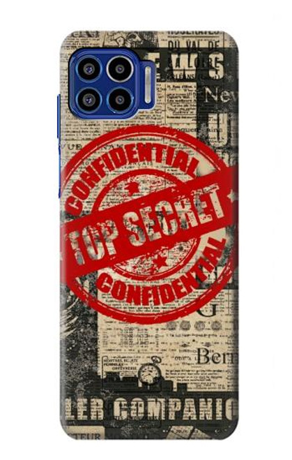 W3937 Text Top Secret Art Vintage Hard Case and Leather Flip Case For Motorola One 5G