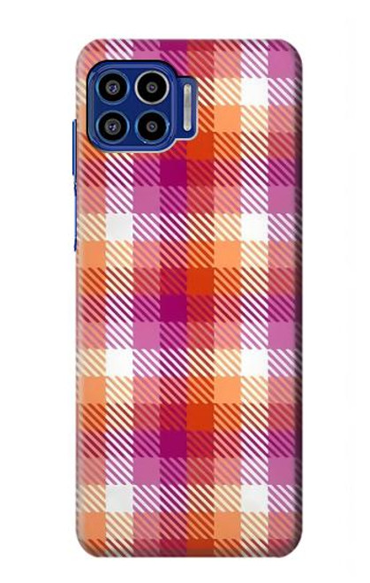 W3941 LGBT Lesbian Pride Flag Plaid Hard Case and Leather Flip Case For Motorola One 5G