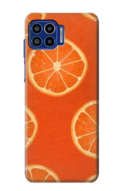 W3946 Seamless Orange Pattern Hard Case and Leather Flip Case For Motorola One 5G