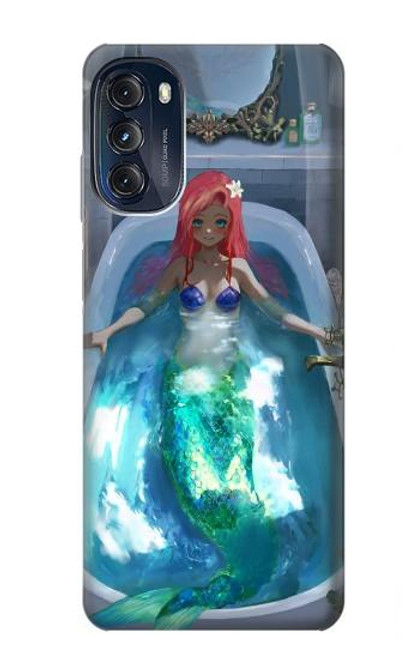 W3912 Cute Little Mermaid Aqua Spa Hard Case and Leather Flip Case For Motorola Moto G (2022)