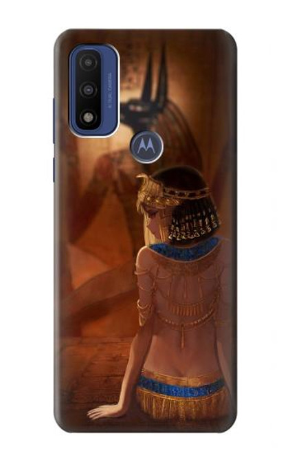 W3919 Egyptian Queen Cleopatra Anubis Hard Case and Leather Flip Case For Motorola G Pure
