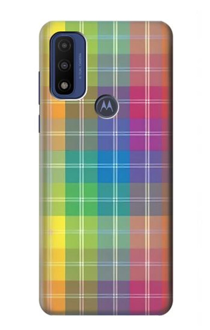W3942 LGBTQ Rainbow Plaid Tartan Hard Case and Leather Flip Case For Motorola G Pure