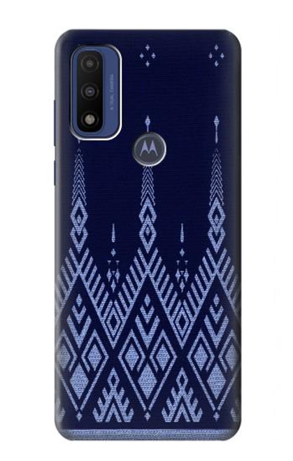W3950 Textile Thai Blue Pattern Hard Case and Leather Flip Case For Motorola G Pure