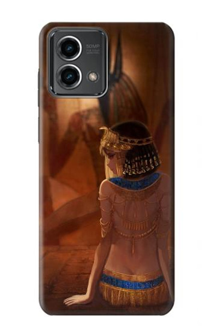 W3919 Egyptian Queen Cleopatra Anubis Hard Case and Leather Flip Case For Motorola Moto G Stylus 5G (2023)