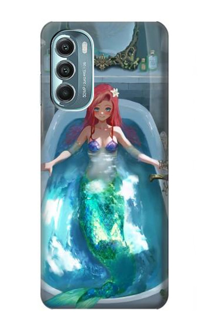 W3911 Cute Little Mermaid Aqua Spa Hard Case and Leather Flip Case For Motorola Moto G Stylus 5G (2022)