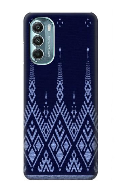 W3950 Textile Thai Blue Pattern Hard Case and Leather Flip Case For Motorola Moto G Stylus 5G (2022)