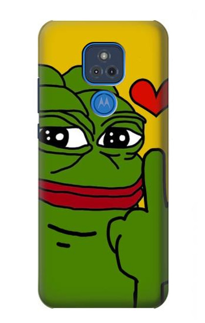 W3945 Pepe Love Middle Finger Hard Case and Leather Flip Case For Motorola Moto G Play (2021)