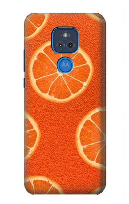 W3946 Seamless Orange Pattern Hard Case and Leather Flip Case For Motorola Moto G Play (2021)