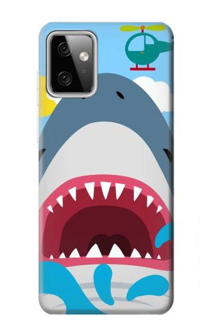 W3947 Shark Helicopter Cartoon Hard Case and Leather Flip Case For Motorola Moto G Power (2023) 5G