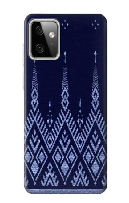 W3950 Textile Thai Blue Pattern Hard Case and Leather Flip Case For Motorola Moto G Power (2023) 5G