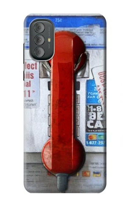 W3925 Collage Vintage Pay Phone Hard Case and Leather Flip Case For Motorola Moto G Power 2022, G Play 2023