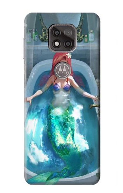 W3911 Cute Little Mermaid Aqua Spa Hard Case and Leather Flip Case For Motorola Moto G Power (2021)