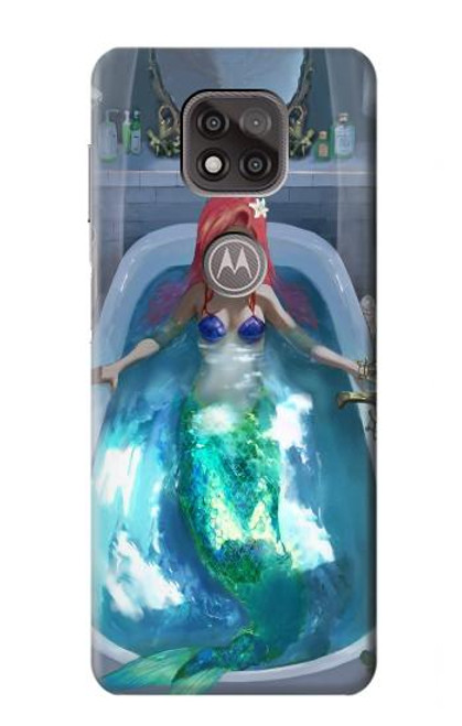 W3912 Cute Little Mermaid Aqua Spa Hard Case and Leather Flip Case For Motorola Moto G Power (2021)
