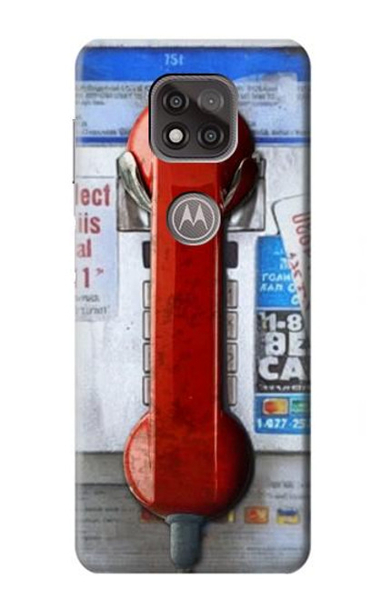 W3925 Collage Vintage Pay Phone Hard Case and Leather Flip Case For Motorola Moto G Power (2021)