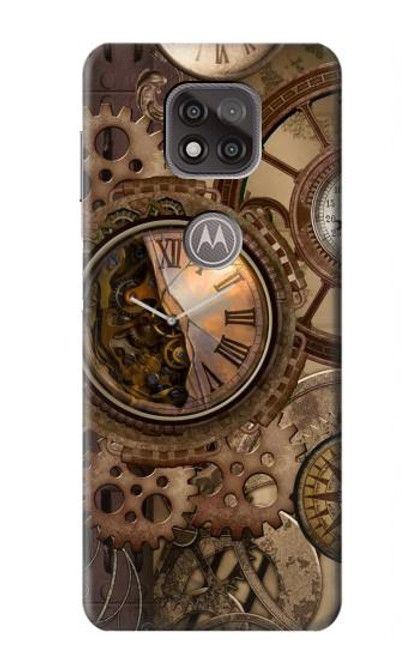W3927 Compass Clock Gage Steampunk Hard Case and Leather Flip Case For Motorola Moto G Power (2021)