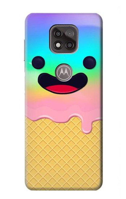 W3939 Ice Cream Cute Smile Hard Case and Leather Flip Case For Motorola Moto G Power (2021)
