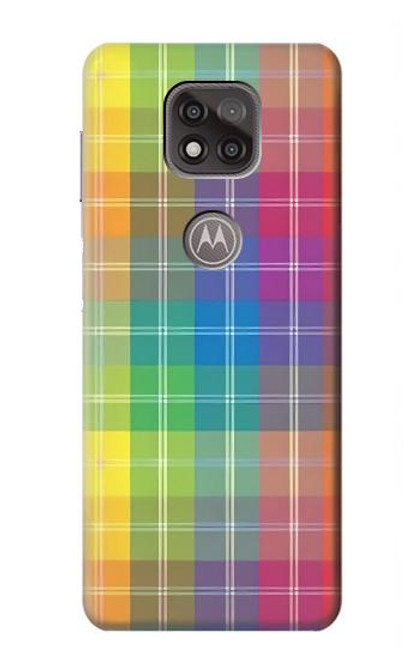 W3942 LGBTQ Rainbow Plaid Tartan Hard Case and Leather Flip Case For Motorola Moto G Power (2021)