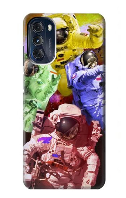 W3914 Colorful Nebula Astronaut Suit Galaxy Hard Case and Leather Flip Case For Motorola Moto G 5G (2023)