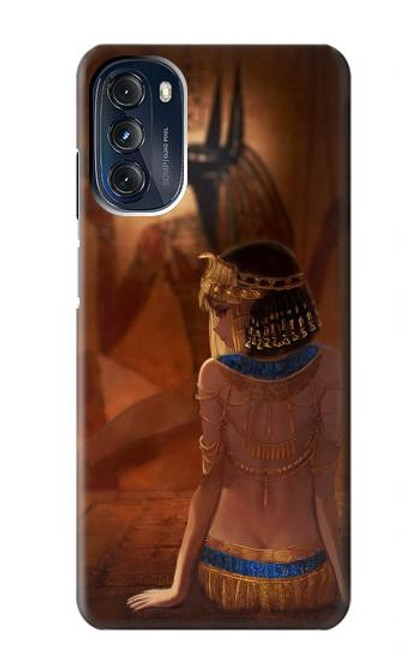 W3919 Egyptian Queen Cleopatra Anubis Hard Case and Leather Flip Case For Motorola Moto G 5G (2023)
