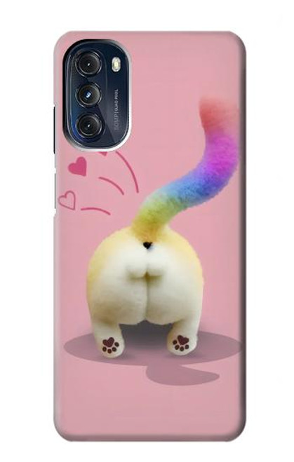 W3923 Cat Bottom Rainbow Tail Hard Case and Leather Flip Case For Motorola Moto G 5G (2023)