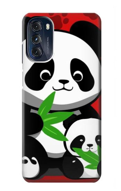 W3929 Cute Panda Eating Bamboo Hard Case and Leather Flip Case For Motorola Moto G 5G (2023)