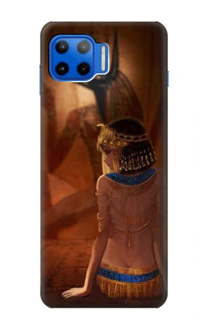 W3919 Egyptian Queen Cleopatra Anubis Hard Case and Leather Flip Case For Motorola Moto G 5G Plus