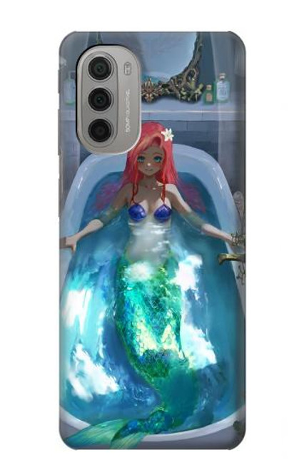 W3912 Cute Little Mermaid Aqua Spa Hard Case and Leather Flip Case For Motorola Moto G51 5G