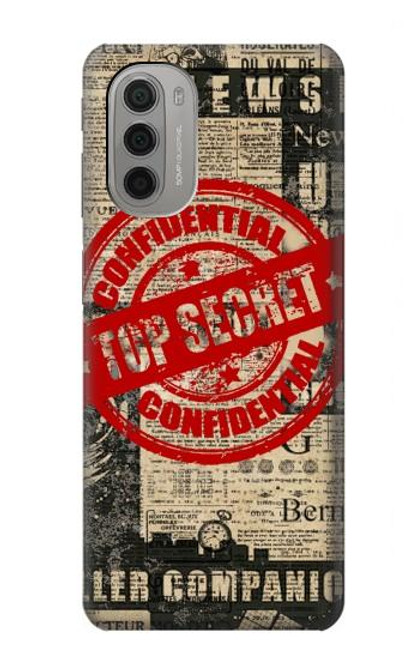 W3937 Text Top Secret Art Vintage Hard Case and Leather Flip Case For Motorola Moto G51 5G