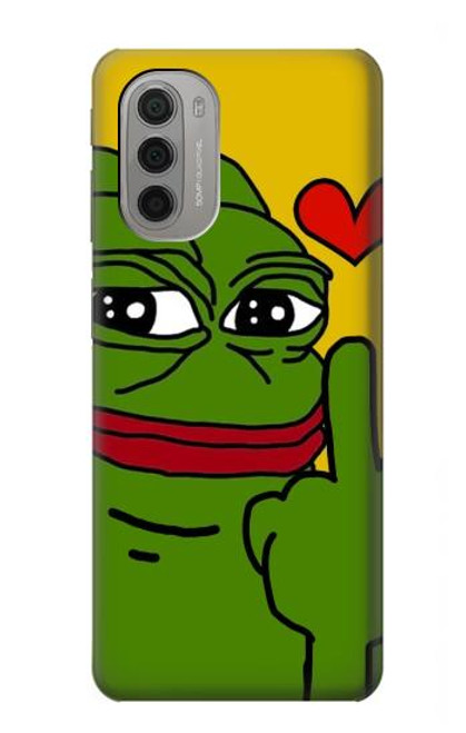 W3945 Pepe Love Middle Finger Hard Case and Leather Flip Case For Motorola Moto G51 5G