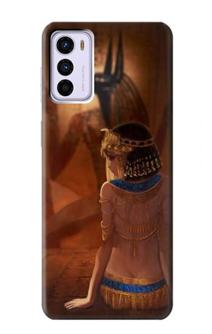 W3919 Egyptian Queen Cleopatra Anubis Hard Case and Leather Flip Case For Motorola Moto G42