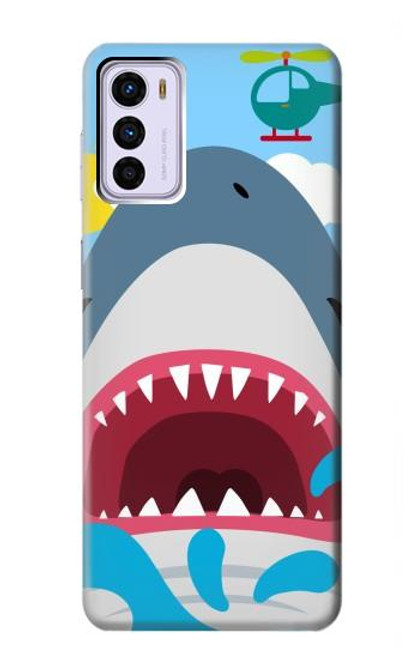 W3947 Shark Helicopter Cartoon Hard Case and Leather Flip Case For Motorola Moto G42