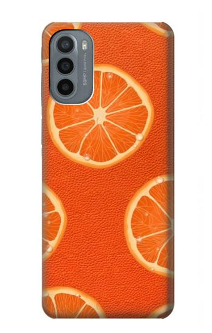 W3946 Seamless Orange Pattern Hard Case and Leather Flip Case For Motorola Moto G31