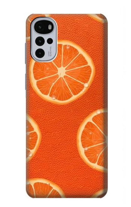 W3946 Seamless Orange Pattern Hard Case and Leather Flip Case For Motorola Moto G22