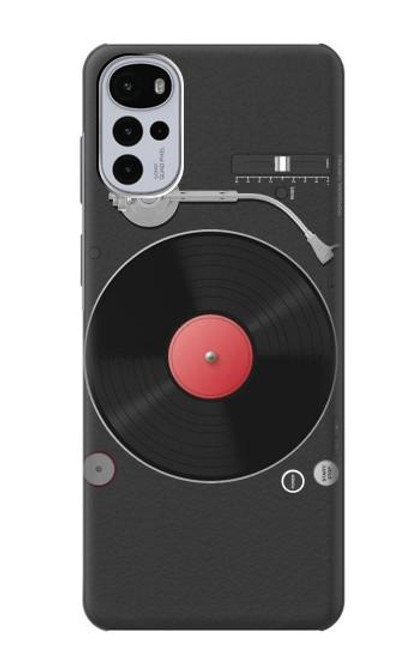 W3952 Turntable Vinyl Record Player Graphic Hard Case and Leather Flip Case For Motorola Moto G22