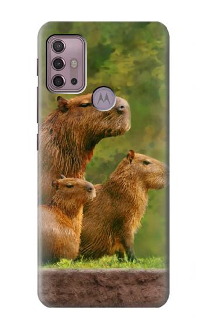 W3917 Capybara Family Giant Guinea Pig Hard Case and Leather Flip Case For Motorola Moto G30, G20, G10