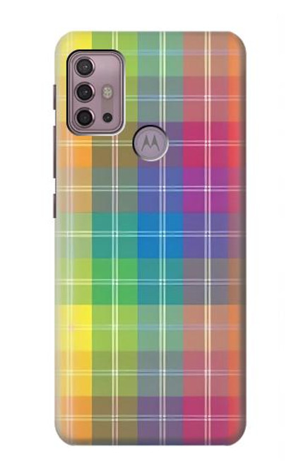 W3942 LGBTQ Rainbow Plaid Tartan Hard Case and Leather Flip Case For Motorola Moto G30, G20, G10