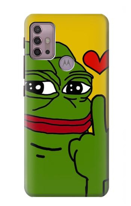 W3945 Pepe Love Middle Finger Hard Case and Leather Flip Case For Motorola Moto G30, G20, G10