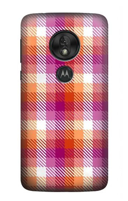 W3941 LGBT Lesbian Pride Flag Plaid Hard Case and Leather Flip Case For Motorola Moto G7 Power