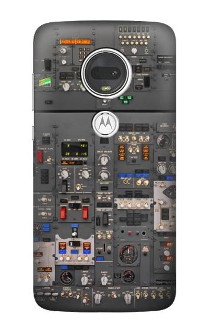 W3944 Overhead Panel Cockpit Hard Case and Leather Flip Case For Motorola Moto G7, Moto G7 Plus