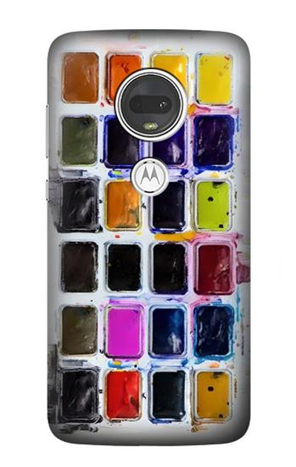 W3956 Watercolor Palette Box Graphic Hard Case and Leather Flip Case For Motorola Moto G7, Moto G7 Plus