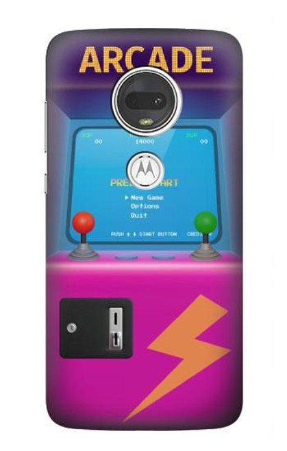 W3961 Arcade Cabinet Retro Machine Hard Case and Leather Flip Case For Motorola Moto G7, Moto G7 Plus