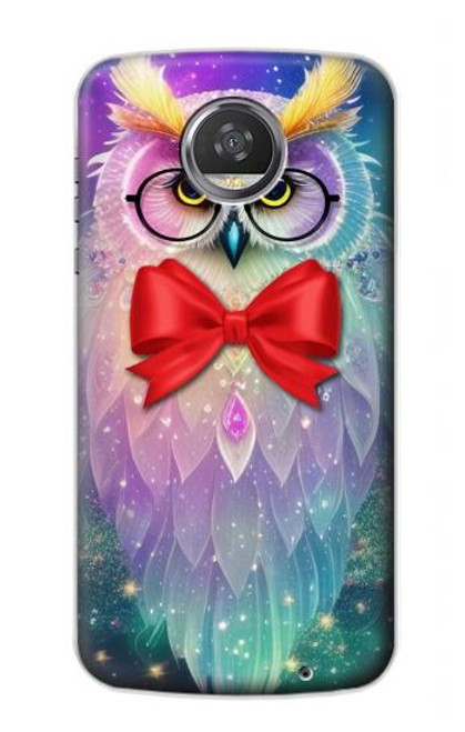 W3934 Fantasy Nerd Owl Hard Case and Leather Flip Case For Motorola Moto Z2 Play, Z2 Force