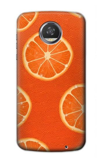 W3946 Seamless Orange Pattern Hard Case and Leather Flip Case For Motorola Moto Z2 Play, Z2 Force